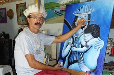 Artista se especializou em reproduzir figuras indígenas, objetos bélicos históricos, além das belas paisagens de Baía da Traição