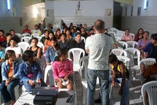 No minicurso do projeto, os alunos aprendem noções sobre vídeo e televisão 