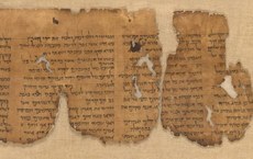 Detalhe do primeiro dos Manuscritos do Mar Morto, encontrado em 1947