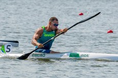 O carioca ficou em terceiro lugar na prova KL3 200m, disputada ontem, na Lagoa Rodrigo de Freitas, no Rio de Janeiro