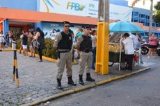 O policiamento aconteceu nos locais e entorno de onde foi realizado o Exame Nacional do Ensino Médio 2017
