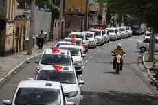 A carreata passou por vários ruas do Centro de João Pessoa e terminou em frente a sede do Hemocentro
