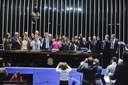 Senadores e deputados federais comemoraram a aprovação do Estatuto da Primeira Infância