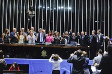 Senadores e deputados federais comemoraram a aprovação do Estatuto da Primeira Infância