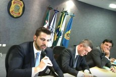 Delegado Mauricio Moscardi, o superintendente Maurício Valeixo e o coordenador do Dipoa, Alexandre Campos 