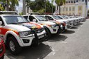 Além das picapes, também foram entregues duas viaturas para o Batalhão de Busca e Salvamento do Corpo de Bombeiros