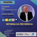 PALESTRA SOBRE REFORMA DA PREVIÊNCIA PALESTRA SOBRE REFORMA DA PREVIÊNCIA