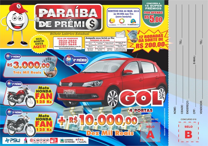 BILHETE PARAÍBA DE PRÊMIOS