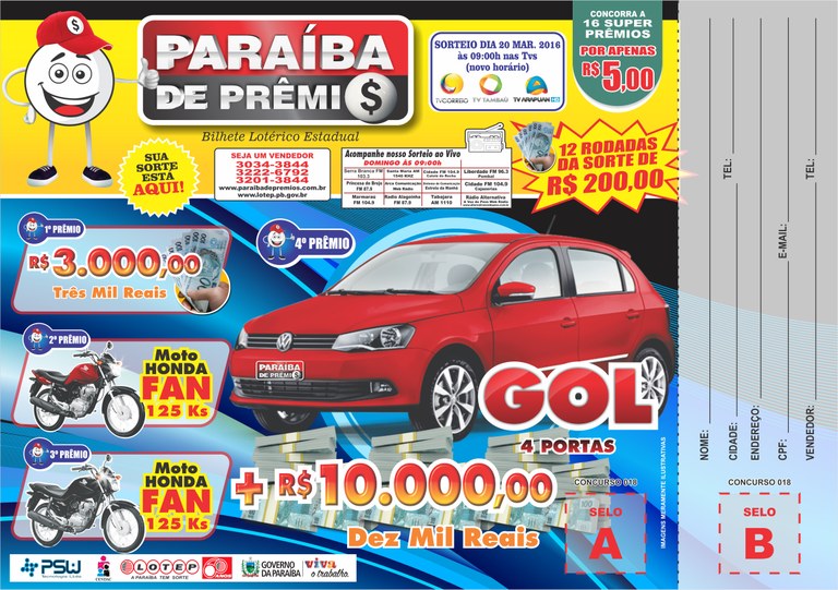 BILHETE PARAÍBA DE PRÊMIOS