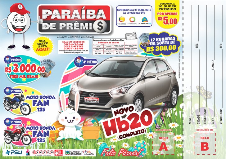 PARAÍBA DE PRÊMIOS - BILHETE DA SEMANA