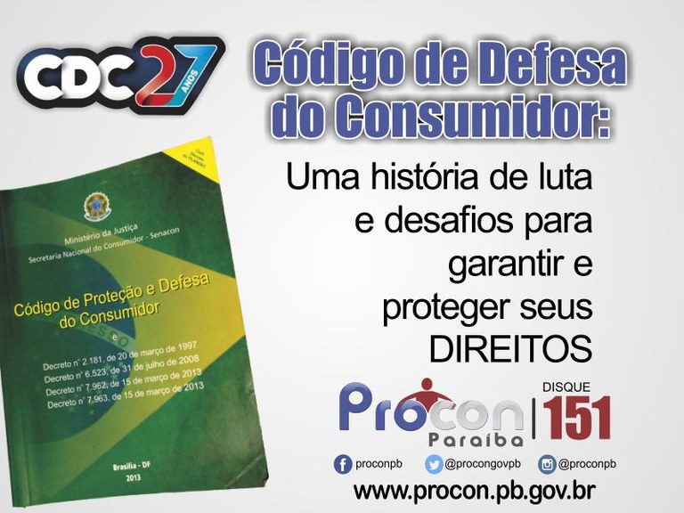 27 Anos Código de Defesa do Consumidor