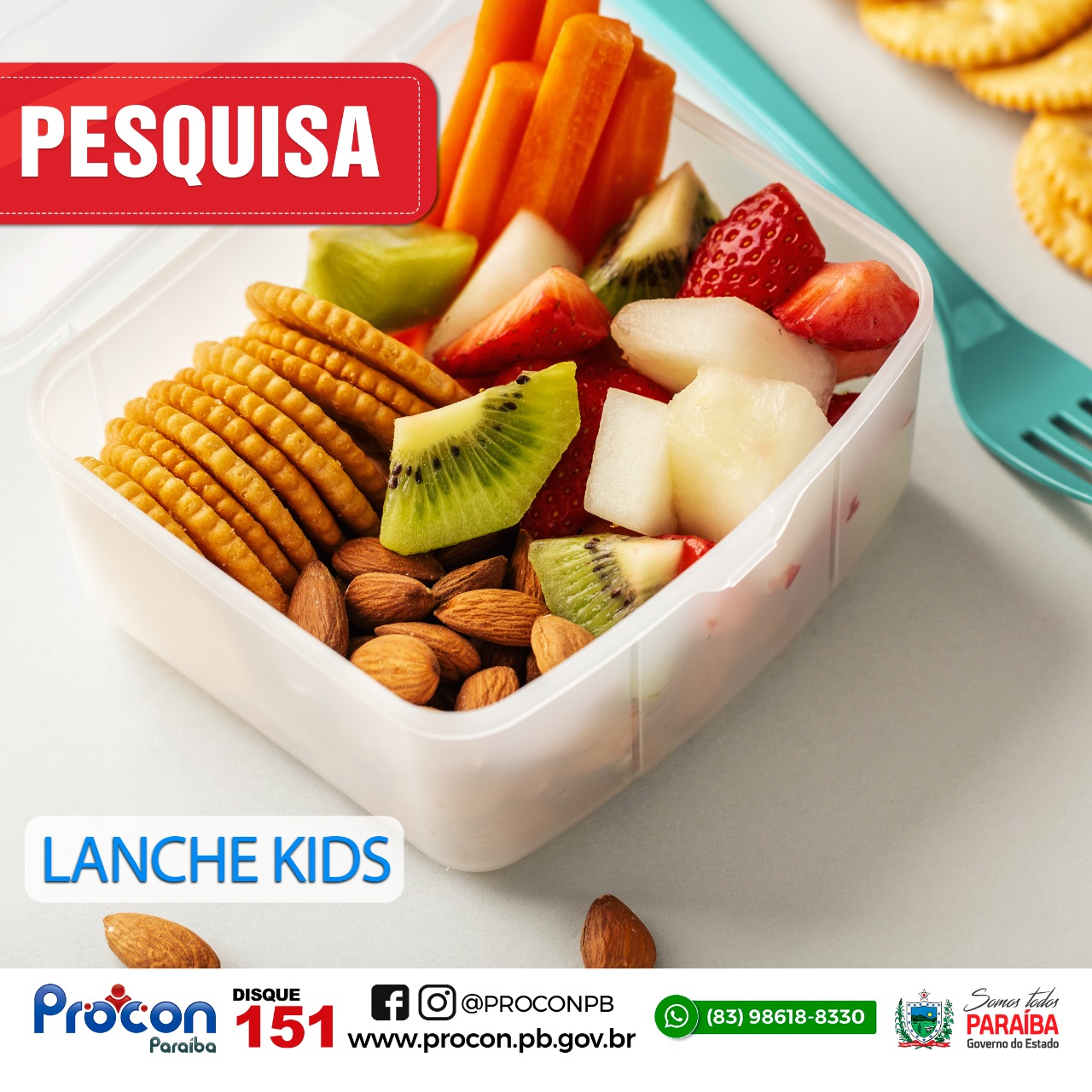 A alegria da criançada já está garantida com a pesquisa de lanches kids realizada pelo Procon Paraiba