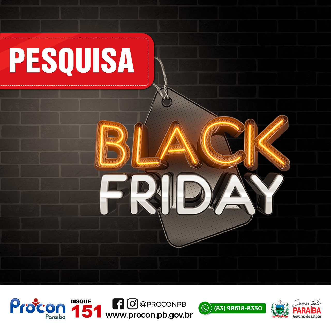 A Black Friday está chegando: Procon Paraíba realiza pesquisa e constata variação de R$ 89,29 no preço pelo o produto