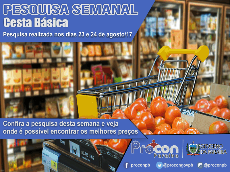 Pesquisa cesta básica - 23 e 24 de agosto de 2017