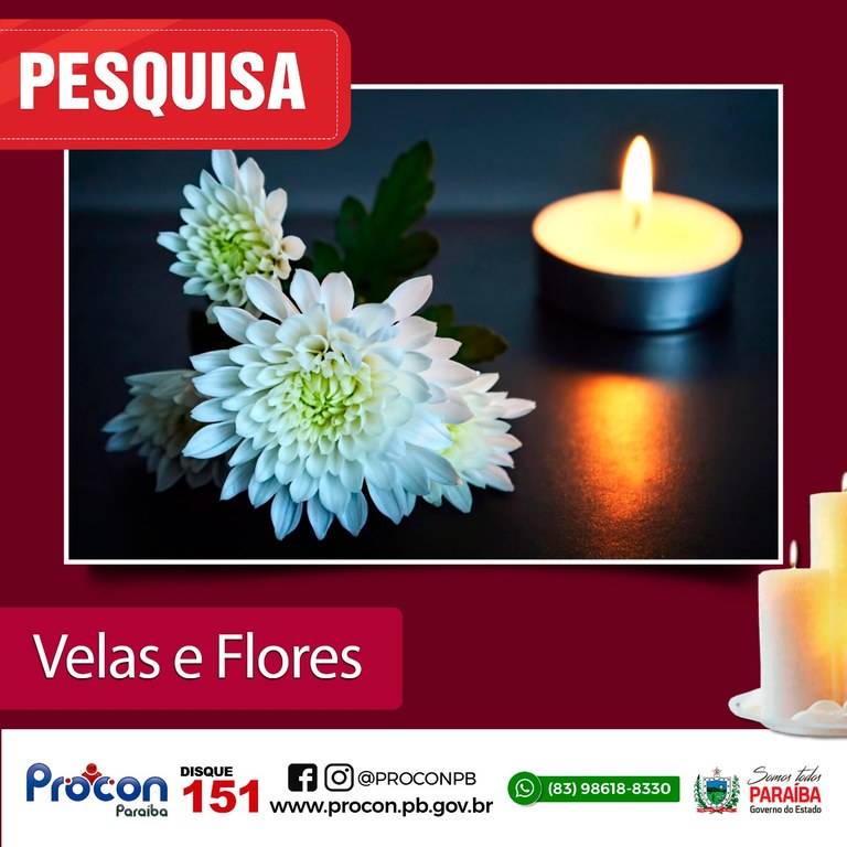 Em virtude do Dia de Finados, Procon Paraíba realiza pesquisa de preços de velas e flores e constata variação de até 200,00% no produto