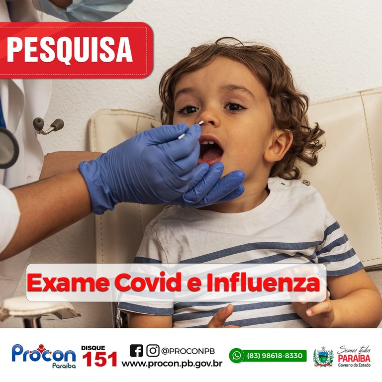 Está resfriado ou com sintomas gripais? O PROCON-PB realiza pesquisa de preços nos exames de COVID e influenza