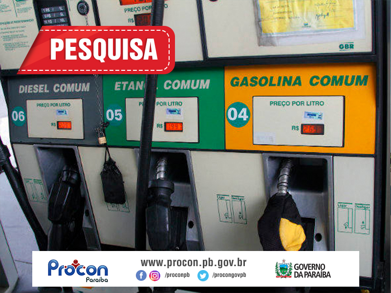 Gasolina comum em Santa Rita está custando a partir de R$ 3,79 afirma pesquisa do Procon-PB