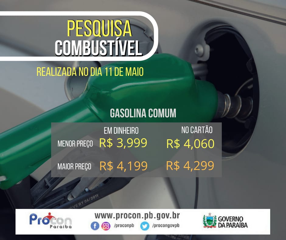 Gasolina comum pode custar até R$ 4,299 em João Pessoa