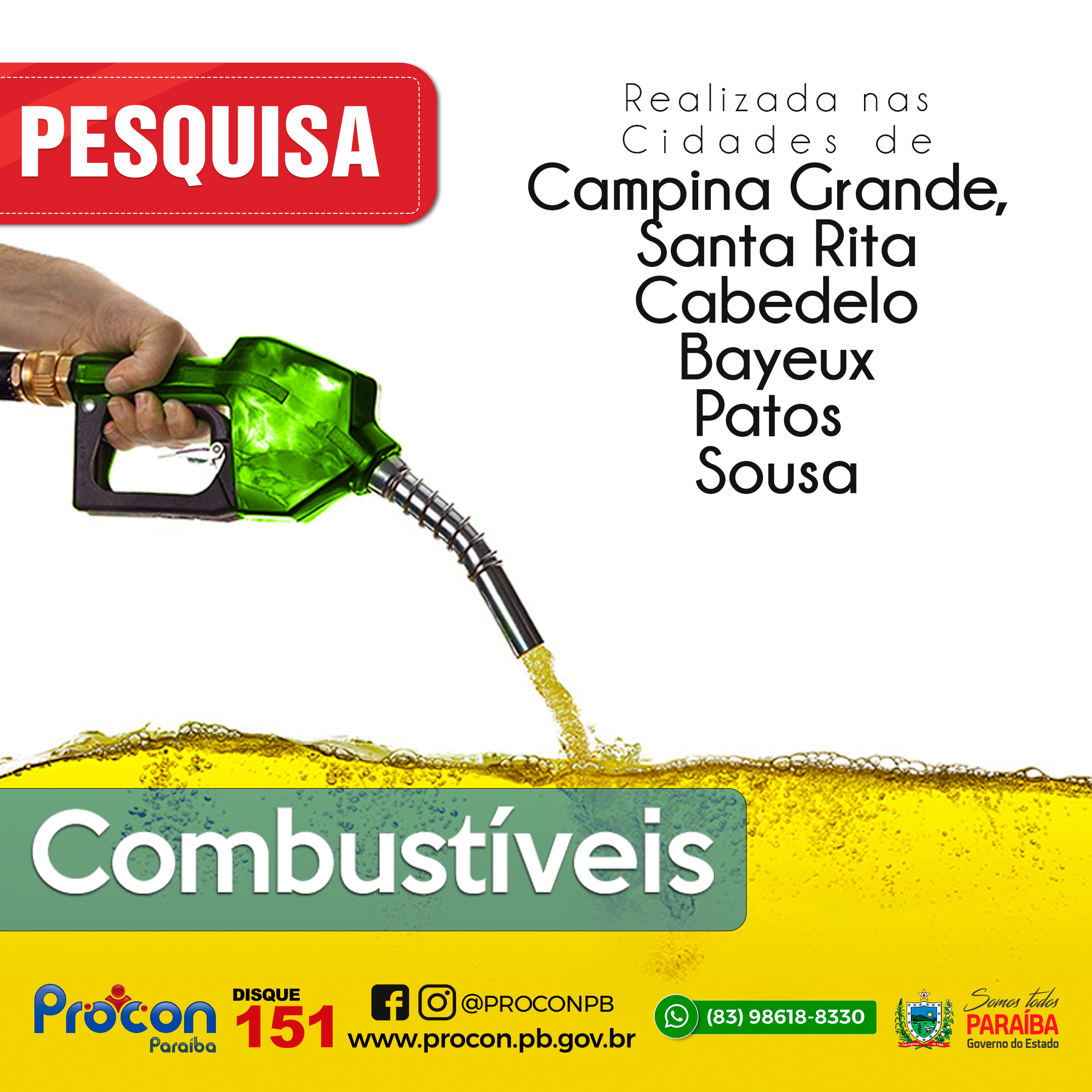 LITRO DA GASOLINA COMUM CHEGA A CUSTAR R$ 7,59 NA CIDADE DE SOUSA-PB, CONSTATA PESQUISA DO PROCON ESTADUAL