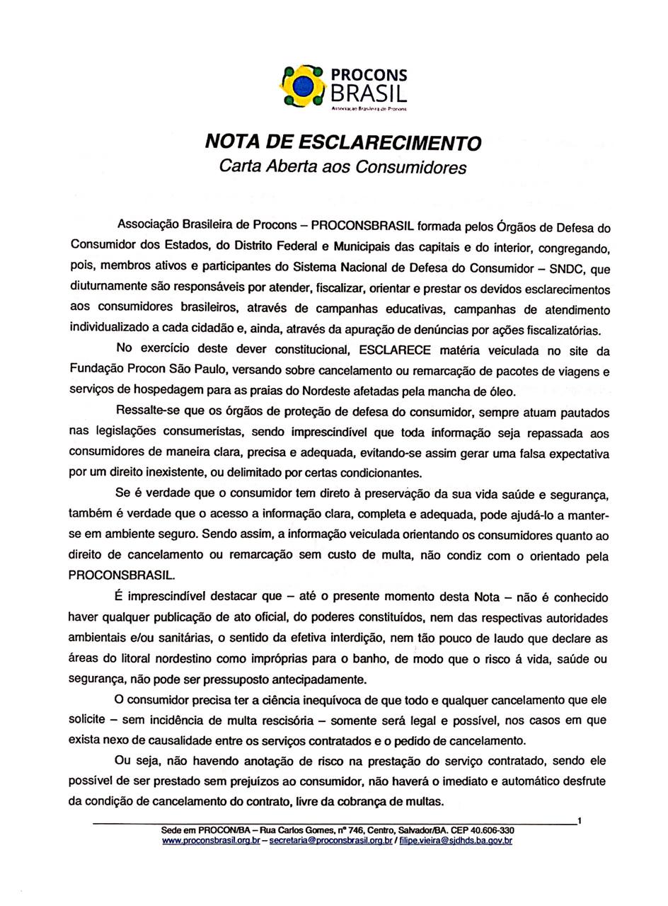 Nota esclarecendo Nota esclarecendo