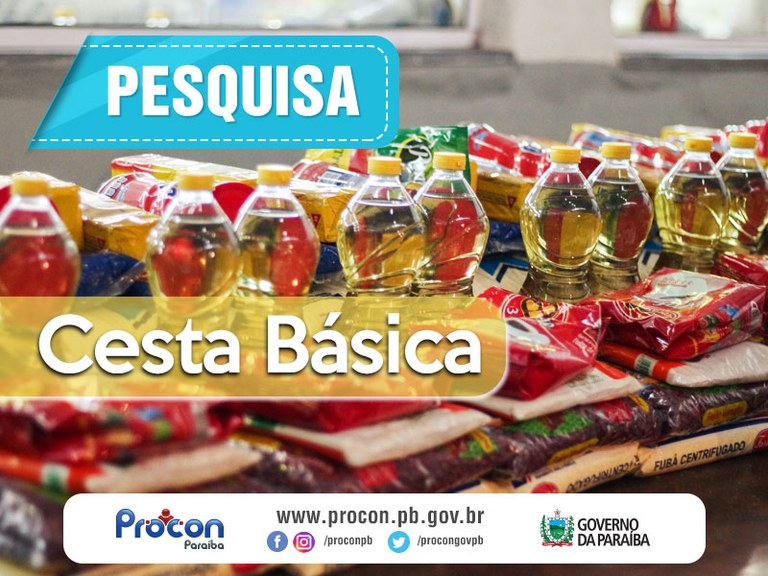 O menor preço da cesta básica é registrado por R$ R$ 145,59 mostra pesquisa realizada pelo Procon-PB