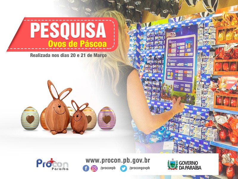 Ovos de Páscoa têm diferenças de até R$ 22,60 entre os supermercados de João Pessoa