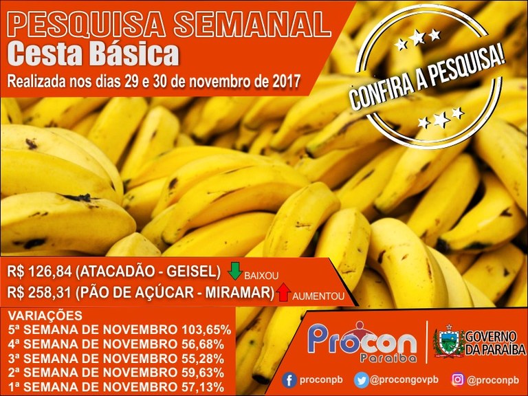 Preço do quilo da banana Pacovan varia mais de 500% em supermercados de João Pessoa