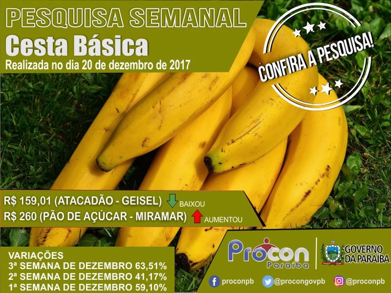 Preço do quilo da banana Prata varia 269,31% em supermercados de João Pessoa