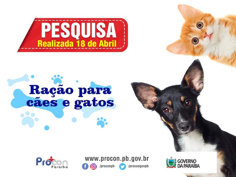 Preços da ração para gatos, em João Pessoa, variam até 55,08% e para cães 40,20%