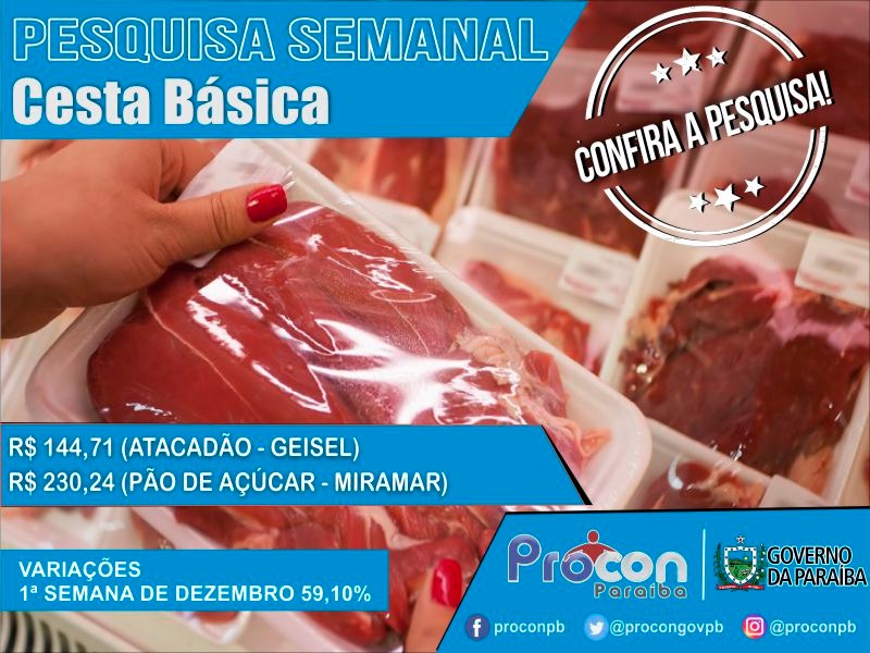 Preços do quilo da carne Lagarto variam de R$ 19,90 até R$ 35,99 em supermercados de João Pessoa