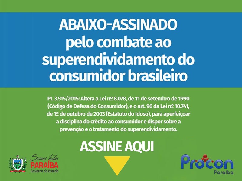 PROCON-PB CONVIDA VOCÊ A FAZER PARTE DO MOVIMENTO EM COMBATE AO SUPERENDIVIDAMENTO