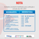 ENTIDADES ESTUDANTIS HABILITADAS PARA CONFECCIONAR AS CARTEIRAS EM 2019