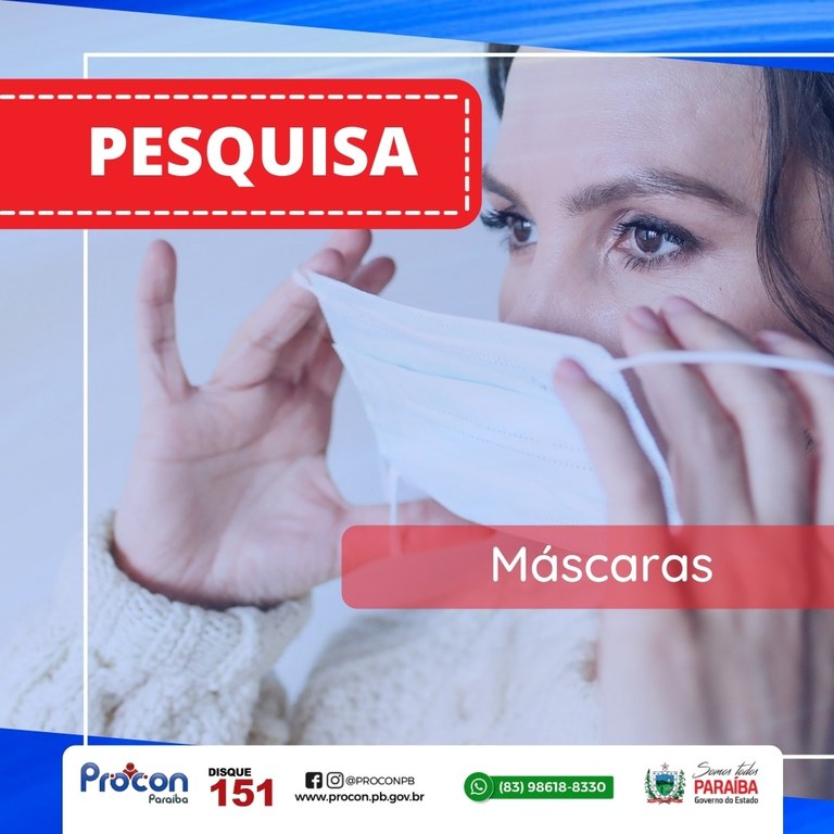 PROCON-PB realiza pesquisa de máscaras descartáveis e variação no preço do produto chega à 270,32%