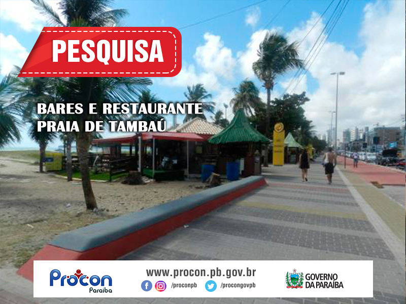 Procon-PB realiza pesquisa de preços em bares e quiosques da parai de Tambaú em João Pessoa
