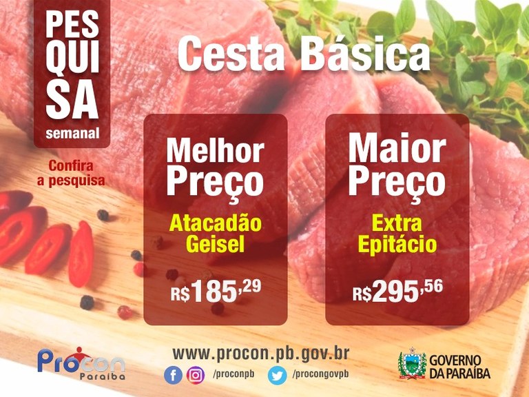 Quilo da carne Lagarto tem diferença de até R$ 17,51 em supermercados de João Pessoa